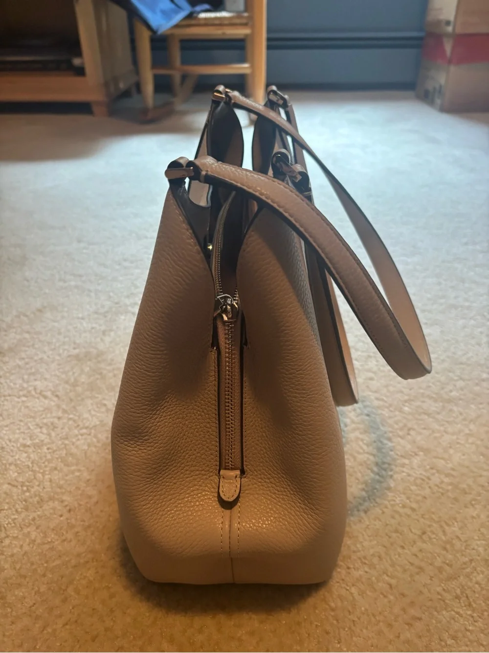 kate spade Pebbled Taupe Leather Shoulder Bag